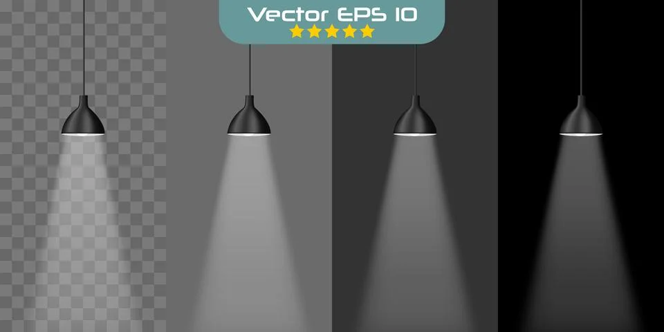 Realistic ceiling lamp vector illustration Stock Illustration