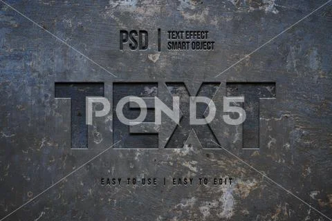 REALISTIC cement 3D typography TEXT EFFECT PSDテンプレート