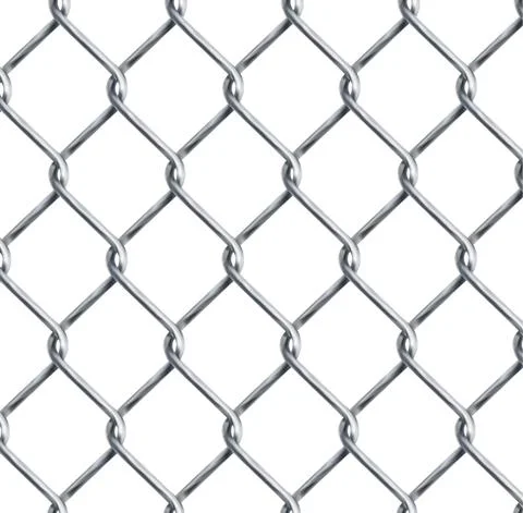 Realistic chain link , chain-link fencing texture isolated on transparency 스톡 일러스트