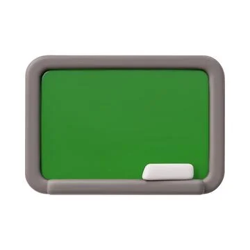 Realistic chalk board in the frame, school green board with chalk realistic 3D 스톡 일러스트