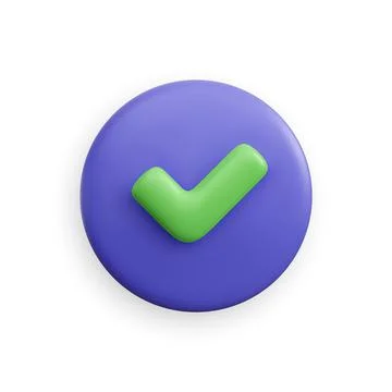 Realistic  check mark button. Done successful icon for graphics design projec Illustrazione stock