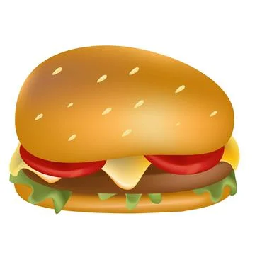 Realistic Cheeseburger Vector illustration Stock Illustration
