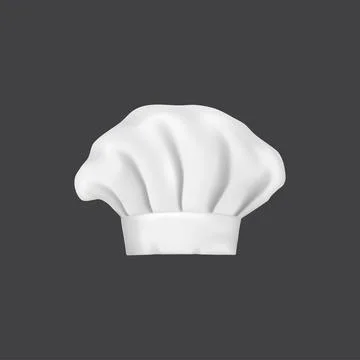 Realistic chef hat, cook cap and baker white toque Stock Illustration