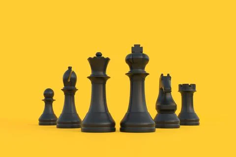 Emphasis On Knight Chess Piece Yellow Stock Photo 1320925034