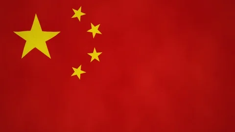 Realistic China Flag Looping - 3D Animation Stock Footage 122339203