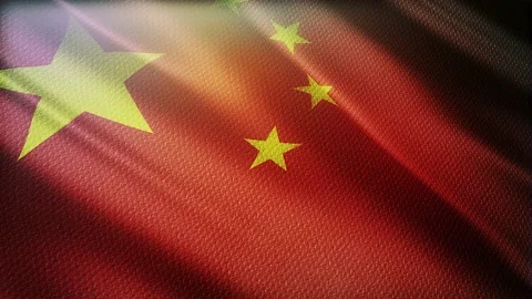 Realistic China flag waving in the wind. National flag of China. Stock Footage 142222816