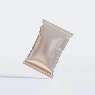 Realistic chips packaging with glossy texture, foil  material on white backg Illustrazione stock