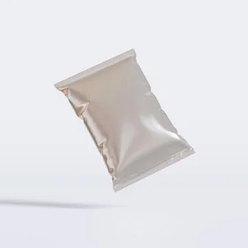 Realistic chips packaging with glossy texture, foil  material on white backg Stock-Illustration
