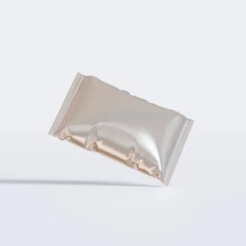 Realistic chips packaging with glossy texture, foil  material on white backg Illustrazione stock