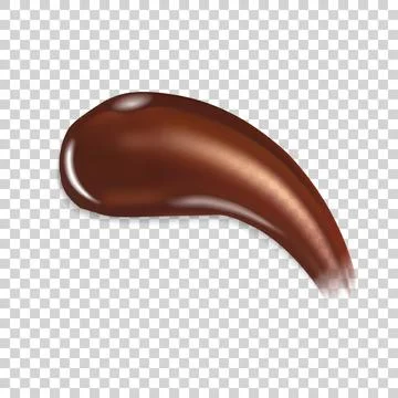 Realistic chocolate smear texture isolated on transparent background. Liquid Stock Illustration