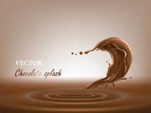 Realistic chocolate splash vector illustration Stock-Illustration