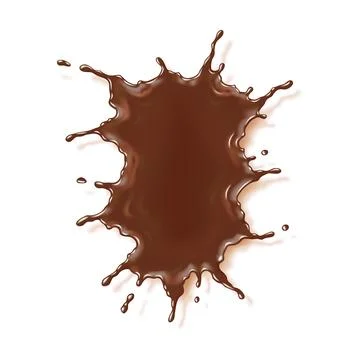 Realistic Chocolate Splash on White Background Stock Illustration