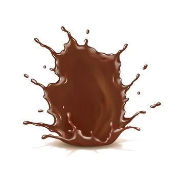 Realistic Chocolate Splash on White Background Stock Illustration