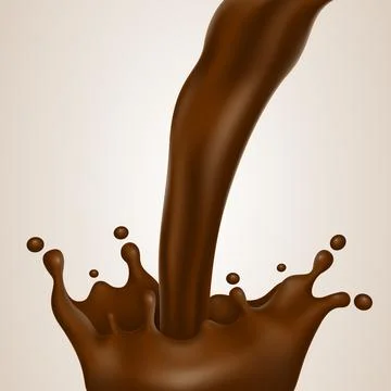 Realistic Chocolate Splashes 3d Illustrations Stock Illustration
