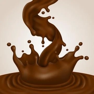 Realistic Chocolate Splashes 3d Illustrations 스톡 일러스트