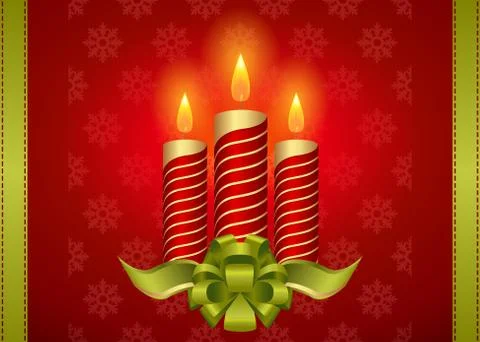 Realistic Christmas candle vector Stock Illustration