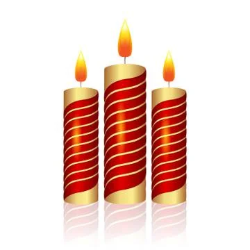 Realistic Christmas candle vector Stock Illustration