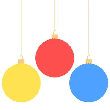 Realistic Christmas set balls vector icons Stock Illustration