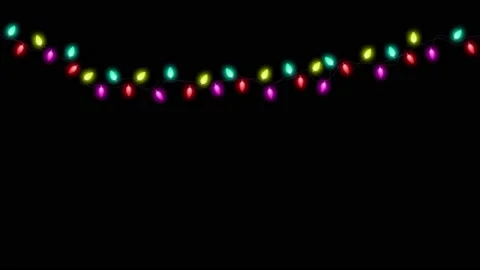 Realistic  christmas string lights,colorful light bulbs,color change light show, Stock Footage 164840513