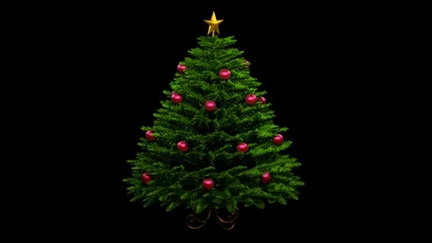 Realistic Christmas Tree Rotation Stock Footage 100550677