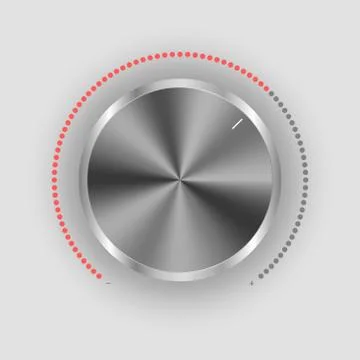 Realistic chrome-plated volume handle, regulator, vector concept イラスト素材