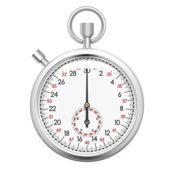 Realistic chronometer stop watch isolated on white background Stock Illustration