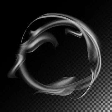 Realistic Cigarette Smoke Waves Vector. 3d Illustration. Smoking Symbols On Gray Stock Illustration