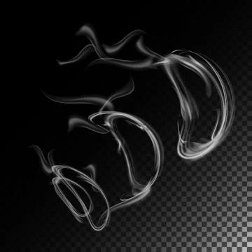 Realistic Cigarette Smoke Waves Vector. Smoke Or Steam Texture, Created With Illustrazione stock