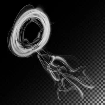 Realistic Cigarette Smoke Waves Vector. White And Grey Smoke Circle. Isolated On Stock Illustration