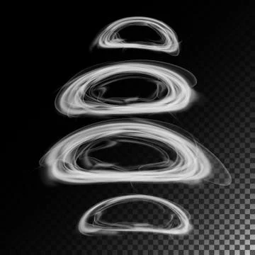 Realistic Cigarette Smoke Waves Vector. 3d Illustration. Smoking Symbols On Gray Stock Illustration