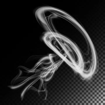 Realistic Cigarette Smoke Waves Vector. Smoke Or Steam Texture, Created With Illustrazione stock