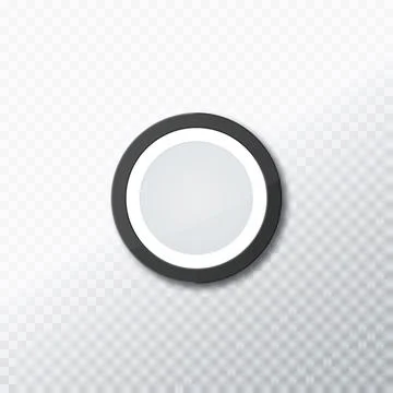 Realistic circle photo frame isolated on transparent background, empty frame Stock Illustration