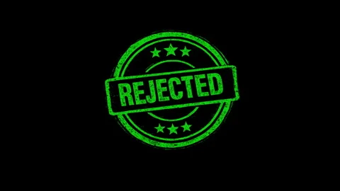 A realistic circular REJECTED rubber seal in green featuring an authentic Stock Footage 339988545