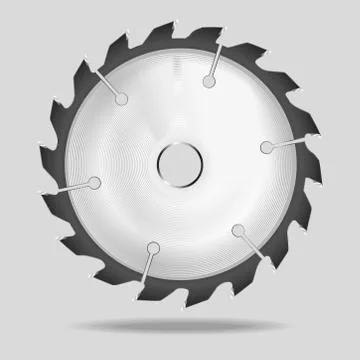Realistic circular saw blade Vector illustration. Stock Illustration