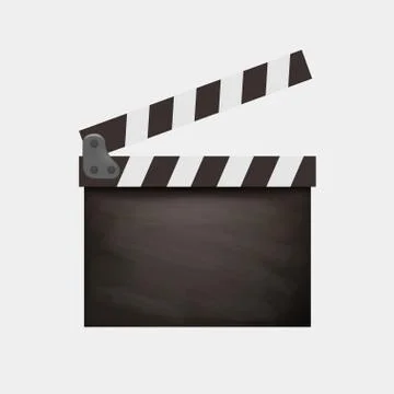 Realistic clapper board used black Stock Illustration