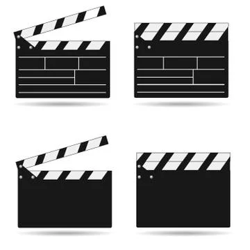 Realistic clapper cinema. Vector. Stock Illustration