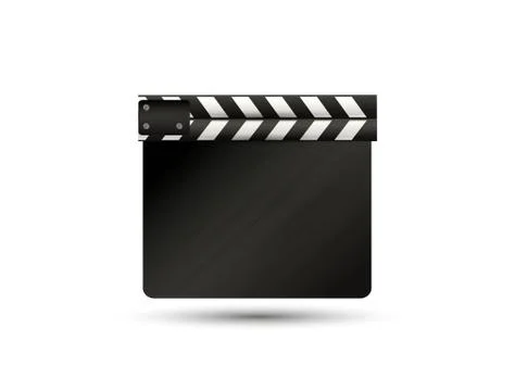 Realistic clapper.cinema.Board on a white background.film.time.vector Stock Illustration
