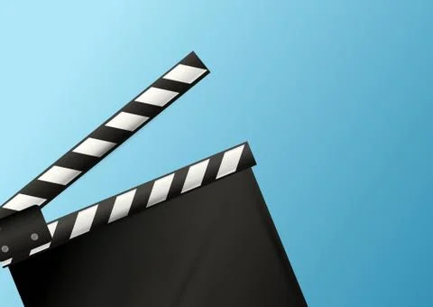 Realistic clapper.cinema.Board on a white background.film.time.vector Stock Illustration
