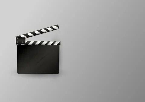 Realistic clapper.cinema.Board on a white background.film.time.vector Stock Illustration