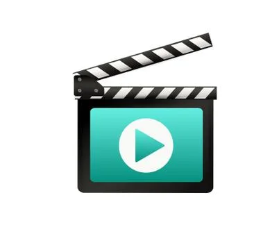 Realistic clapper.cinema.Board on a white background.film.time.vector Stock Illustration