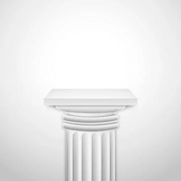 Realistic Classic Empty White Column. Stock Illustration
