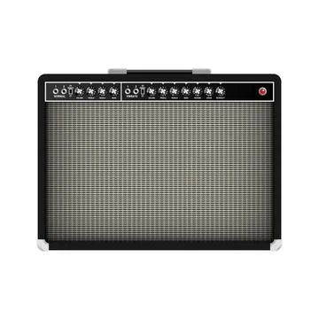 Realistic classic guitar amplifier, vector illustration Stock Illustration