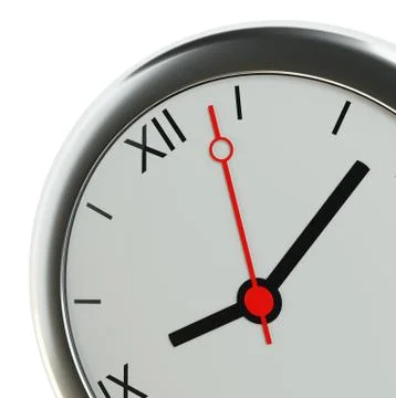 Realistic classic silver round wall clock 스톡 일러스트