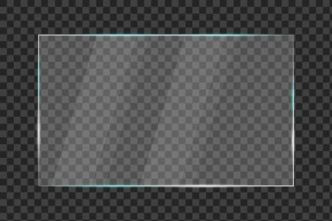 Realistic clear glass panel texture, shiny glossy reflection light glare, t.. Stock Illustration