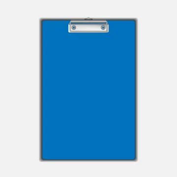 Realistic clipboard template. Empty record board. Illustrazione stock