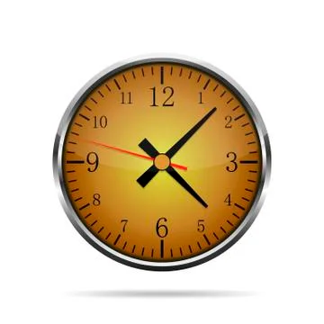 Realistic clock isolated. Vector Illustration Stock Illustration
