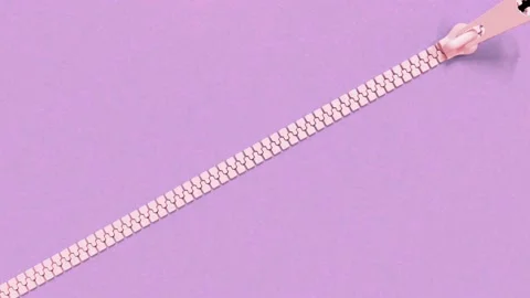 Realistic close and open zip isolate. Stock Footage 157521165