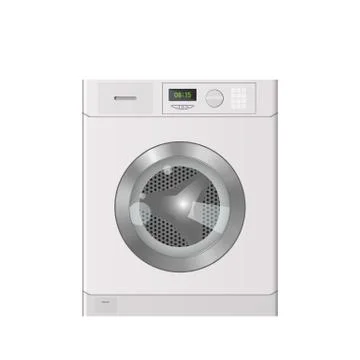 Realistic clothes washer. Stock Illustration