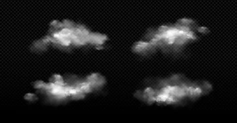 Realistic cloud formations on transparent bg Stock Illustration