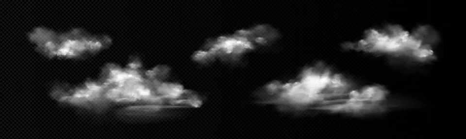 Realistic cloud formations on transparent Stock Illustration